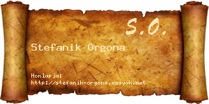 Stefanik Orgona névjegykártya
