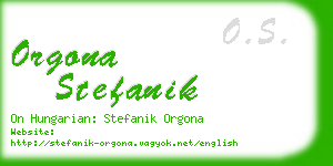 orgona stefanik business card